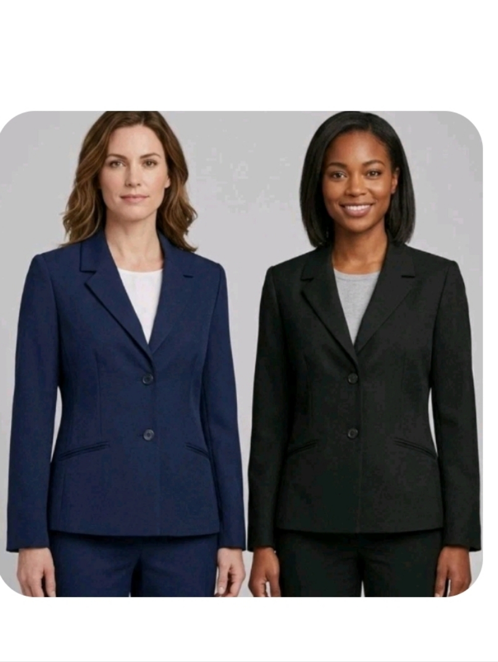 Lot of 2 Alfred Dunner Women’s Blazers Size 12 Navy & Black Career Jackets